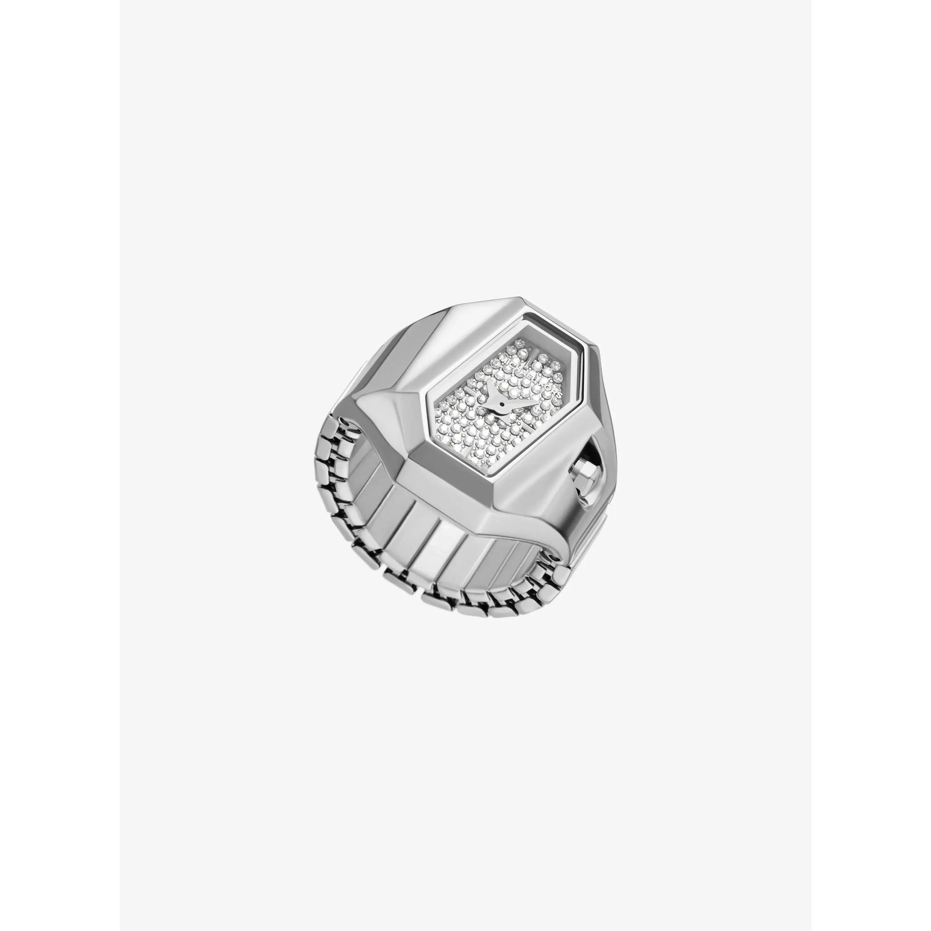 Suri Pavé Silver-Tone Ring Watch
