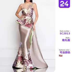 2025 new dress European and American women's banquet female temperament annual meeting dress embroidered flower long skirt