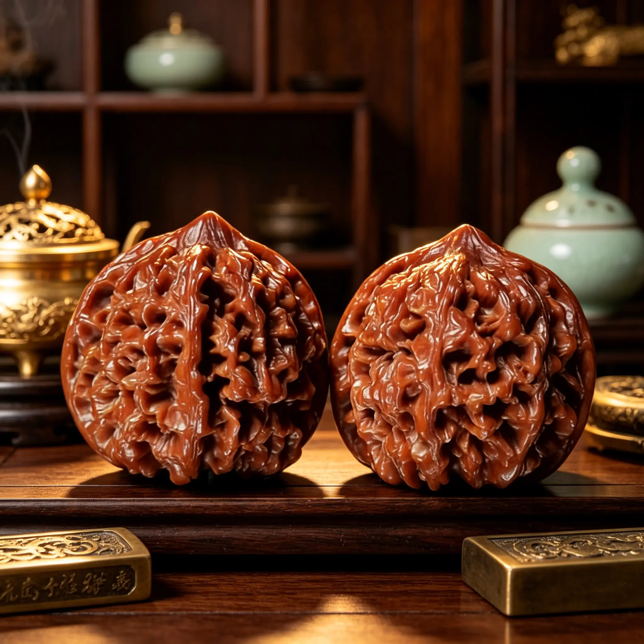 Unisex Wild Walnut Nut Hand Massage Balls - 2 Pieces per Set, No Artificial Processing, Natural Patina, Smooth, Stress Relief Classic Novelty Toys for Daily Body Care Collectibles