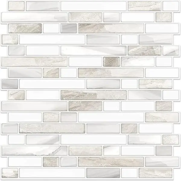 Thicker Design Peel and Stick Tile Backsplash, 12”×12”Stick on Backsplash for Kitchen, Self Adhesive Tile for Kitchen Backsplash and Bathroom