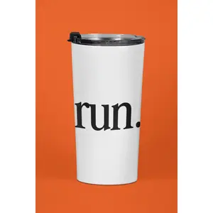 run. White 22oz Tumbler | Deadfaced Co Stainless Travel Cup