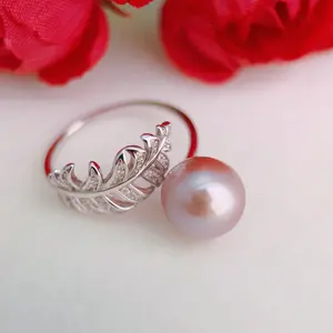 AAAA Edition Freshwater Pearl Ring Sterling Silver Natural Pearl Ring, 10-10.5mm Pearl