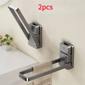 2 suction cups, foldable towel rack, washbasin, hand towel hanger, non perforated towel storage ring, suitable for storing towels, jewelry, hair bands and other items in the bathroom