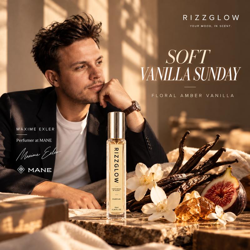 【Creamy Vanilla Amber · Cozy】Soft Vanilla Sunday 10ml Pocket Parfum (E3 V9) – Vanilla, Jasmine & Tonka Bean | Soft Modern Fragrance