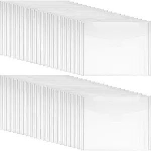 60Pcs 7" x 5" Clear Plastic Stamp and Die Storage Envelopes with 60Pcs Labels for Scrapbooking Card Making Stencil