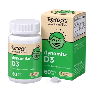 Renzo's Vitamins Dynamite D3 Kids' Vitamin Supplement - 60 Melty Tabs