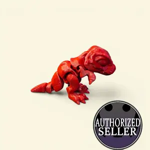 Cinderwing3D Articulated T-Rex Desk Pet Flexi Dinosaur Fidget 3DPrintedToys ASMR Stress Relief Clack-Clack Sound for Desk Use and Relaxation Fully Articulated Fun and Flexibility