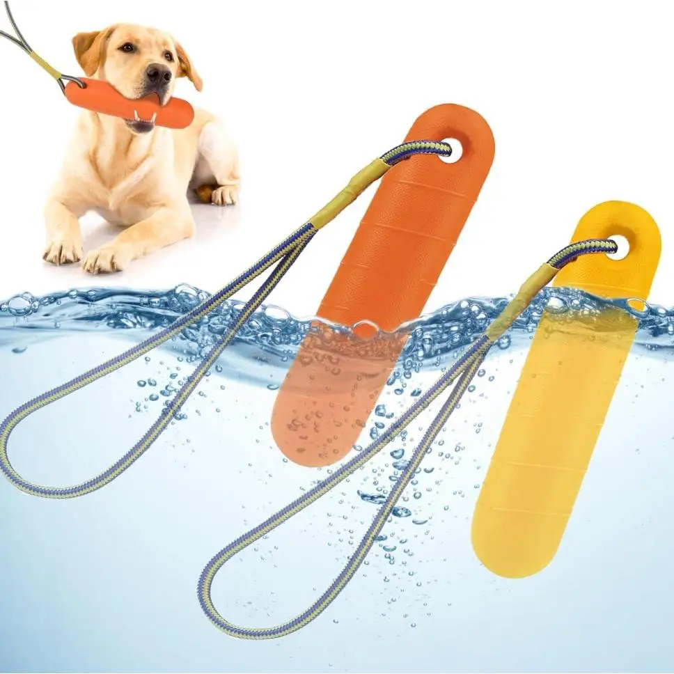 Floating  Toys for Water Fetch, 8.5"  Water  for Medium Large Dogs, Tough Interactive 2 Pack Fetch Bumpers with Durable Rope for Summer   Outdoor Pool
