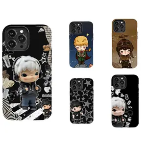 Black Hirono Cute Boy Two-In-One Film Case - Durable, Shock-Absorbing, and Trendy Protection - for iPhone17 16, 15, 14, 13, 12 Plus, Pro, Max, and Samsung S25-22 Perfect Birthday Gift for Friends