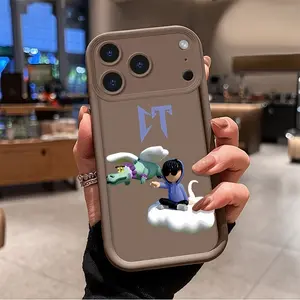 CT sad boy pattern Suitable for iPhone 15, 16, 14, 17 Pro Max Air 13, 12, 11 XR XS Plus E phone case, soft TPU bumper anti drop protection, sturdy and durable, suitable for girls