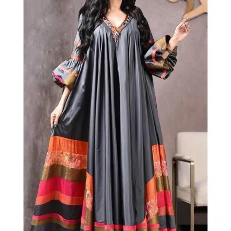 Women's Multi-Size Spring & Summer New Digital Printing Loose Casual Djellaba Dress