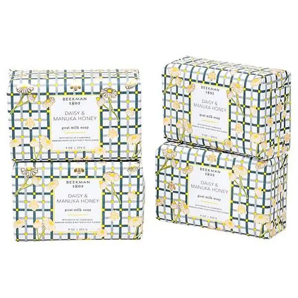 Beekman 1802 4-Piece Goat Milk Bar Soap - Daisy & Manuka Honey