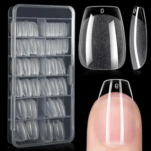Short Transparent Full Cover Fake Nail, 120pcs/set Clear Soft Gel Nail Tip, DIY Nail Art Kits for Women & Girls, Nail Supplies, Acrylic Nails Extension, Stylish Acrylic Nails