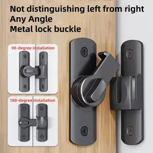 3-Pack Upgraded Barn Door Lock - 90/180° Flip Door Latch, Protecting Safety Sliding Gate Latches for Barn, Garden, Bathroom, Cabinet, Window, Sliding Door