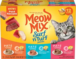 Paté in Gravy Wet Cat Food Variety Pack, Surf n’ Turf Patés 2.75 Ounce (Pack of 12)