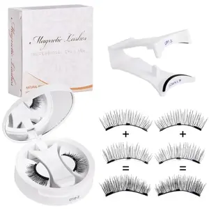 Magnetic False Eyelashes with Applicator, Soft Magnetic Eyelashes, Reusable Natural Look Lash Extension Kit, Women & Girls Eye Makeup, DIY Eyelash Extensions, Cosmetic