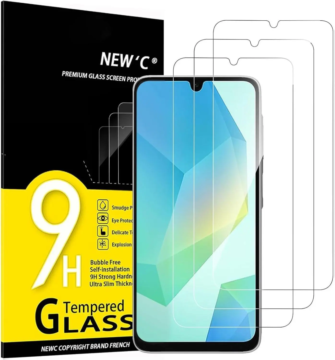 3 Pack Designed for Samsung Galaxy A16 5G, Galaxy A26 5G Screen Protector Tempered Glass, Bubble Free, Ultra Resistant Protection Silicon