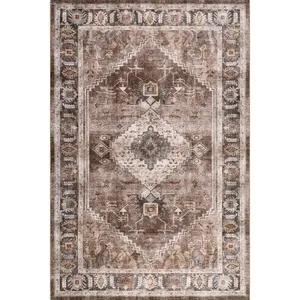 Prudence Medallion Spill Proof Machine Washable Area Rug