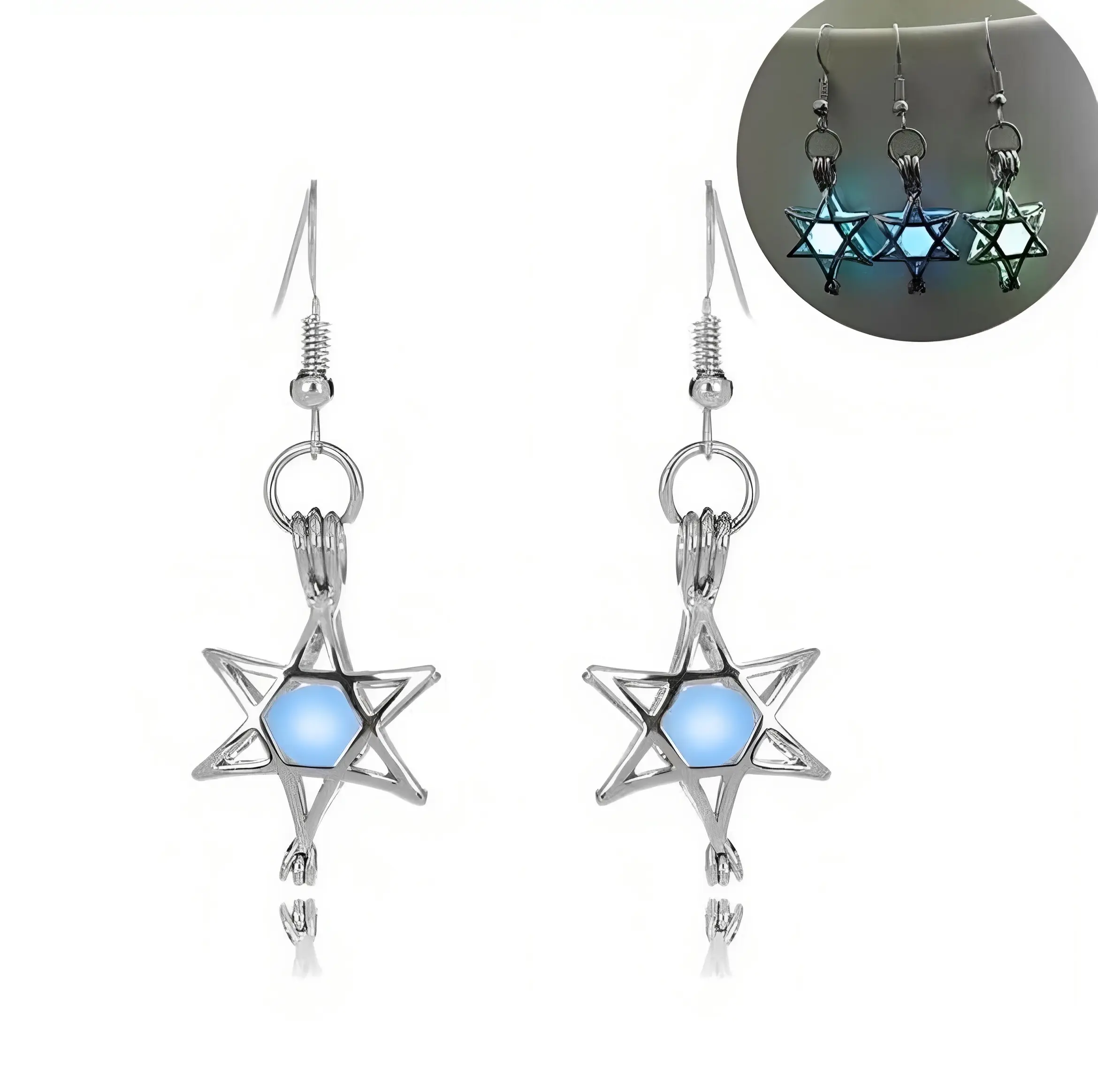 Pretty Hanukkah Luminous Solar Star Of David ️ Earrings
