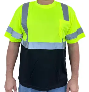 Short Sleeve Yellow/Black High Visibility Safety Shirt Choose size 906