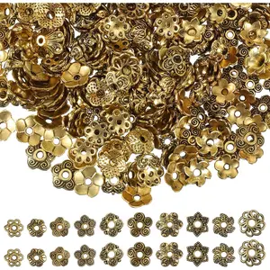 360 count Bead Caps for  Making Bead Cap Findings Flower  Filigree Beads Cap Flower Spacer Beads Caps Metal Alloy Filigree  Cup   Spacers for DIY Necklace Bracelet Earrings