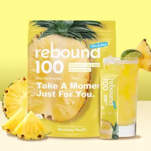 Rebound 100 Weekday Recovery - Antioxidant Muscle, Eye & Gut Electrolyte Drink - Lutein, Blueberry Extract, Probiotics, Digestive Enzymes | Sugar-Free with Magnesium and Vitamin B & C |  Dietary Fitness Healthcare | V1 Supplement