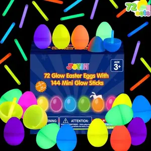 100pcs/200pcs Glow-In-The-Dark Easter Eggs Set, Classroom Decorations, Kids Party Favors, Party Supplies, Easter Basket Stuffers, Gifts, Glow Sticks