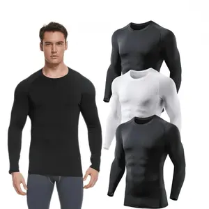 TELALEO 3 Pack Men  Athletic Base Layer Dry Fit Long Sleeve Workout Running Shirts