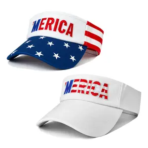 America High-Density Embroidered Sun Visor Hat, Funny Unisex Patriotic Summer Golf Pickleball Cap, Independence Day Party 1pc/2pcs Bundle, 4th of July Independence Day Accessories