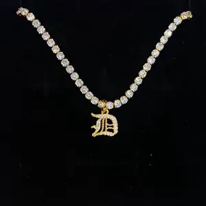 Dainty Tennis Initial Necklace