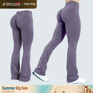 TRYTO [REGULAR LENGTH] IMPACT Flares Butt Bottoms Gymwear Workout Gym Women Butt Lifting Pants Sportswear Sports Slim Fit Tummy Control Yoga