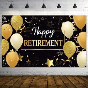Retirement Party Decorations, Graduation Party Decorations, Party Decorations Banners, Retire Sign Banner, Photo Booth Backdrop Background with Rope for Retirement Party Favor, Home Decor