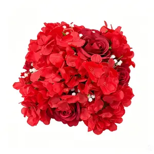 Rose Hydrangea Artificial Flower Ball, Wedding Table Decor, Party Scene Arrangement, Realistic Fake Flowers for Events