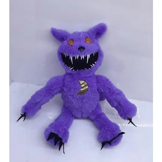 38cm purple cat monster with red eyes