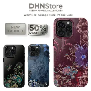 [Flash Deal] DHNStore Whimsical Grunge Floral Phone Case – Gothic Skull Aesthetic Cover, Dark Romance Botanical iPhone 17 Promax Case Girls & Samsung Galaxy Case, Affordable Y2K Phone Case iPhone 16E 15 14 13 12 11, Galaxy S25 Plus Case, Accessories, Shel
