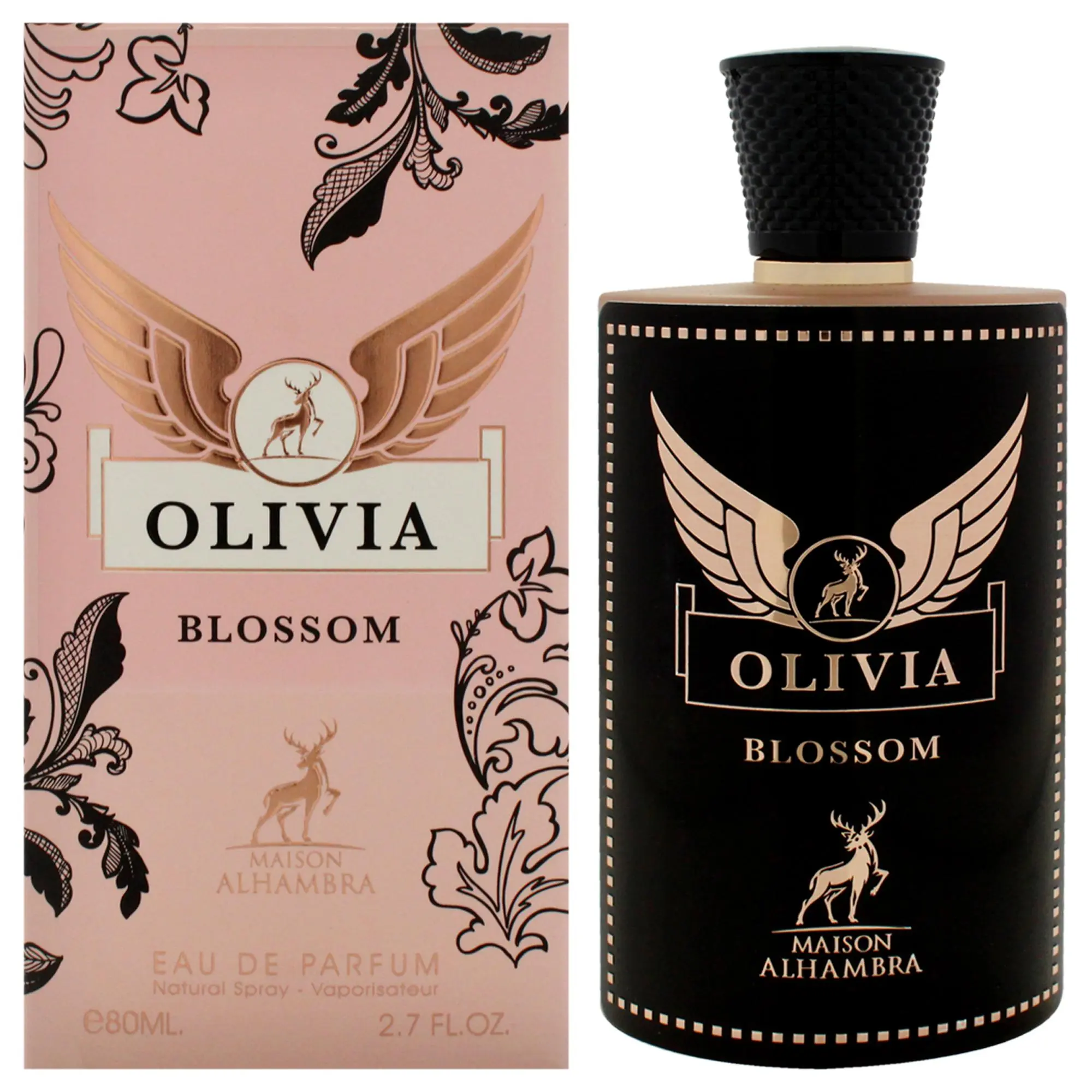 Women's Classic Daily Wear Olivia Blossom Eau de Parfum Spray by Maison Alhambra, 2.7 oz (2 to 2.9 fl oz Range) Unisex Fragrance