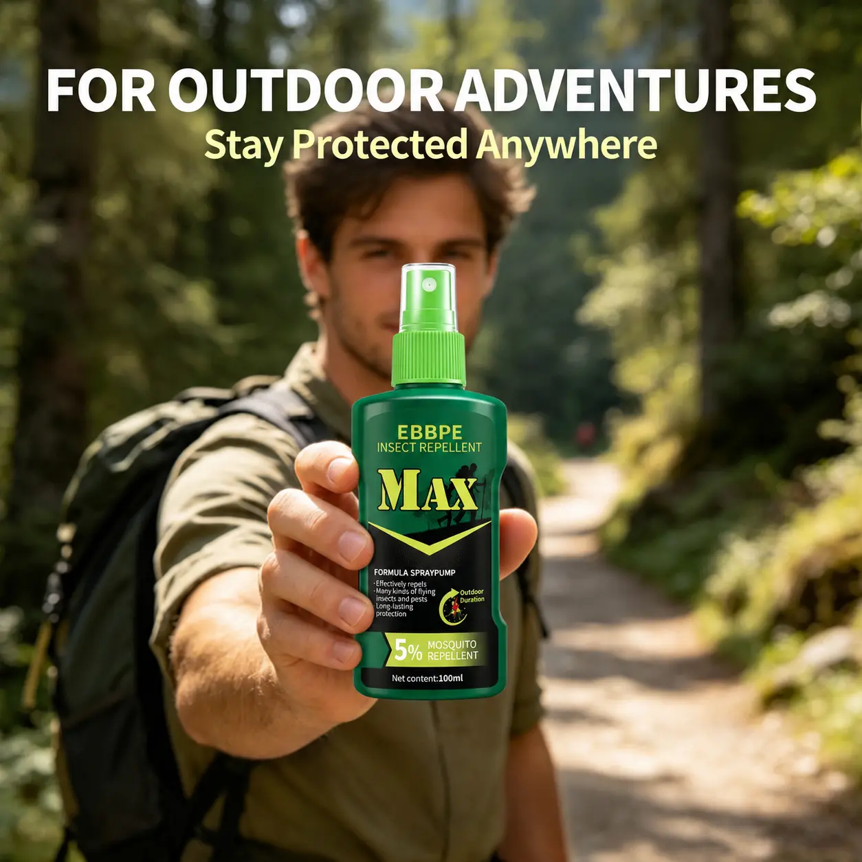 Long-Lasting Mosquito Repellent Spray, Indoor-Outdoor Use for Backyard Camping (Home Care Supply)