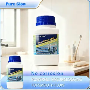 Pure Glow Powerful Pipe Dredging Agent for Kitchen & Toilet Pipelines Dissolves 200+ Blockages Kills 99% Bacteria No Corrosion Drain Clog Remover Cleaner
