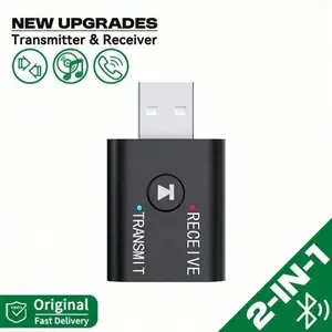 Vaorlo Bluetooth-compatible 5.0 Audio Transmitter Receiver, 3.5mm Aux Port, Rca USB Adapter, Wireless Stereo Converter for TV Car Headphones