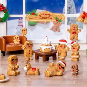 New 22-piece Set Micro Landscape Creative Cute Christmas Gingerbread Man DIY Decoration Accessories Mini Ornaments