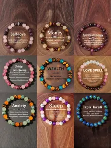 Beautiful Life 9-Piece Set Beautiful Stone Bracelet, Stylish Accessory for Everyday Wear, Perfect Gift Idea for Her, Romantic Bracelet Set, Pretty Bracelet