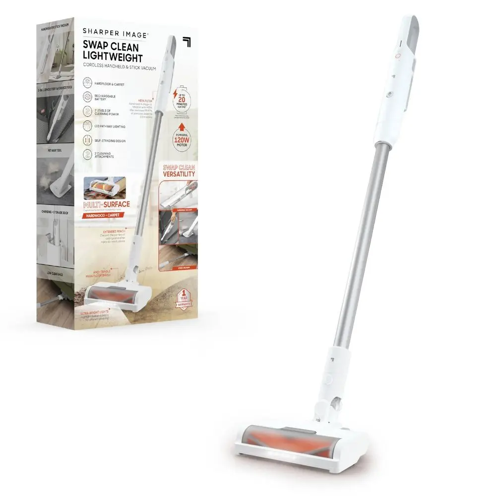 Sharper Image Swap Clean Lightweight Cordless Handheld & Stick Vacuum Gray Sharper Image Swap Clean Lightweight Cordless Handheld & Stick Vacuum Gray