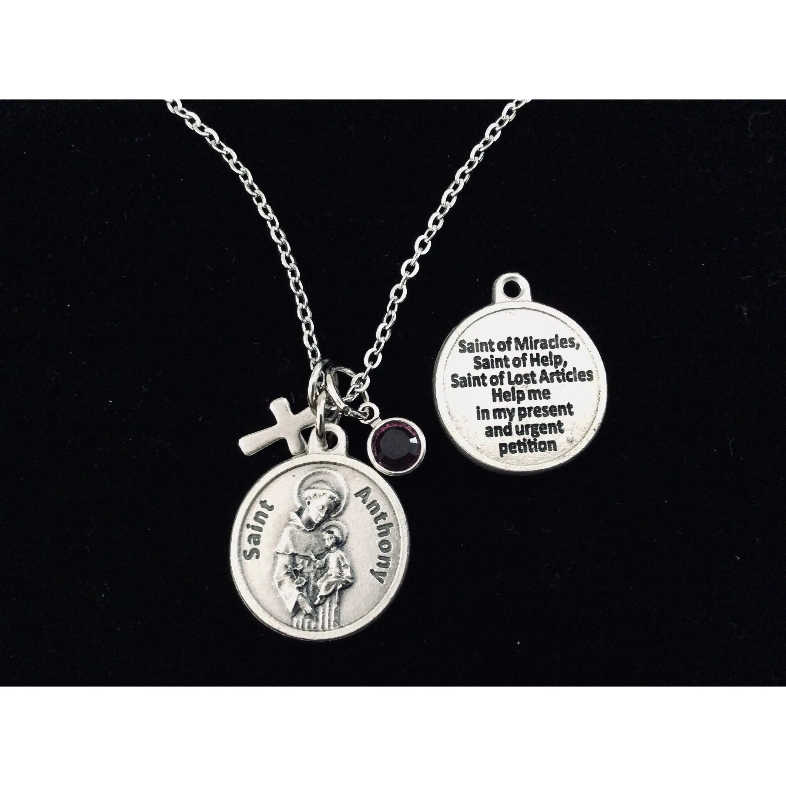 Saint Anthony Necklace Patron Saint of Miracles Personalized St Anthony Medal Necklace