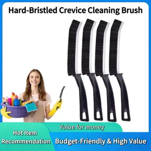 4-Piece Stiff Bristle Crevice Cleaning Brush Set, Multi-Functional Spring Cleaning Tool for Bathroom & Kitchen Tile, Window Groove