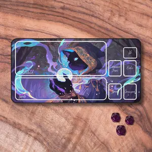 Magic Racoons Playing MTG Playmat: Gamer Desk Mat, Gaming Mouse Pad with Optional Zones, Magic the Gathering Racoons
