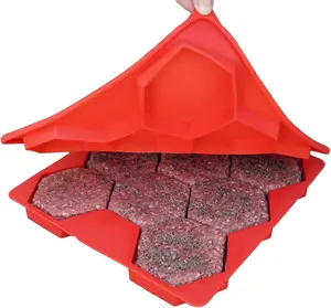 Burger Master 8-in-1 Burger Press & Freezer Container – Makes Eight 1/4 lb Patties (32oz), Easy to Use, Dishwasher Safe, Perfect for Tasty Homemade Burgers