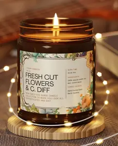 [Sale Up To 35%] Fresh Cut Flowers Scented Candle, Funny Nurse Practitioner Appreciation Gift, Medical Professional Graduation Decor, Natural Soy Wax Home Fragrance