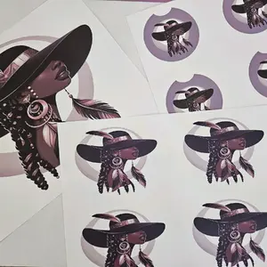 Lady Feather Hat 3pc Sublimation Transfers
