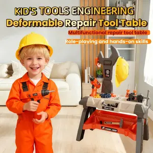 Kids Tool Bench - Power ToolsWorkshop-Kids Workbench, 65 Pcs RealisticToy Tools with Electronic Toy Drill, Gift for Boys& Girls Age 3-5，Real Tool Funfor Kids Age 3+