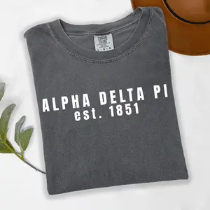 Alpha Delta Pi 1851 White Letters T-Shirt